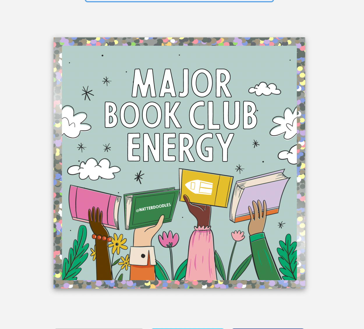 Major Book Club Energy Waterproof Reading Bookish Sticker: Single