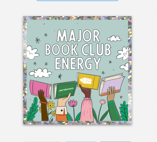 Major Book Club Energy Waterproof Reading Bookish Sticker: Single