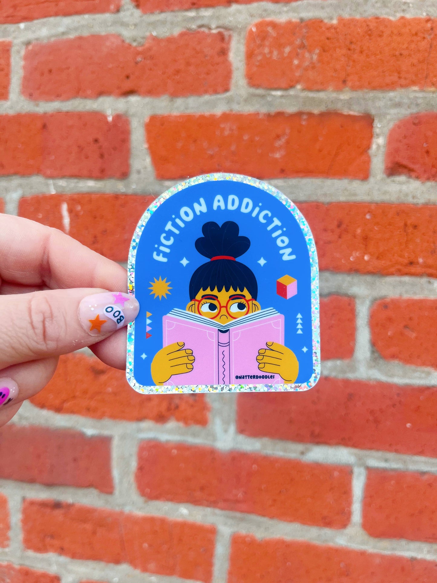 Fiction Addiction Library Bookish Reader Reading Sticker: Single