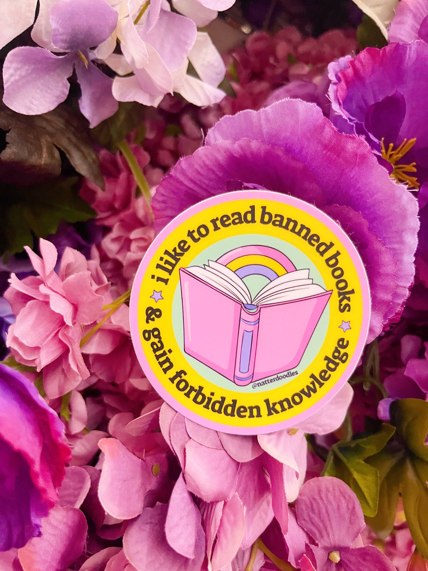 Read Banned Books, Gain Forbidden Knowledge Reading Sticker: Single