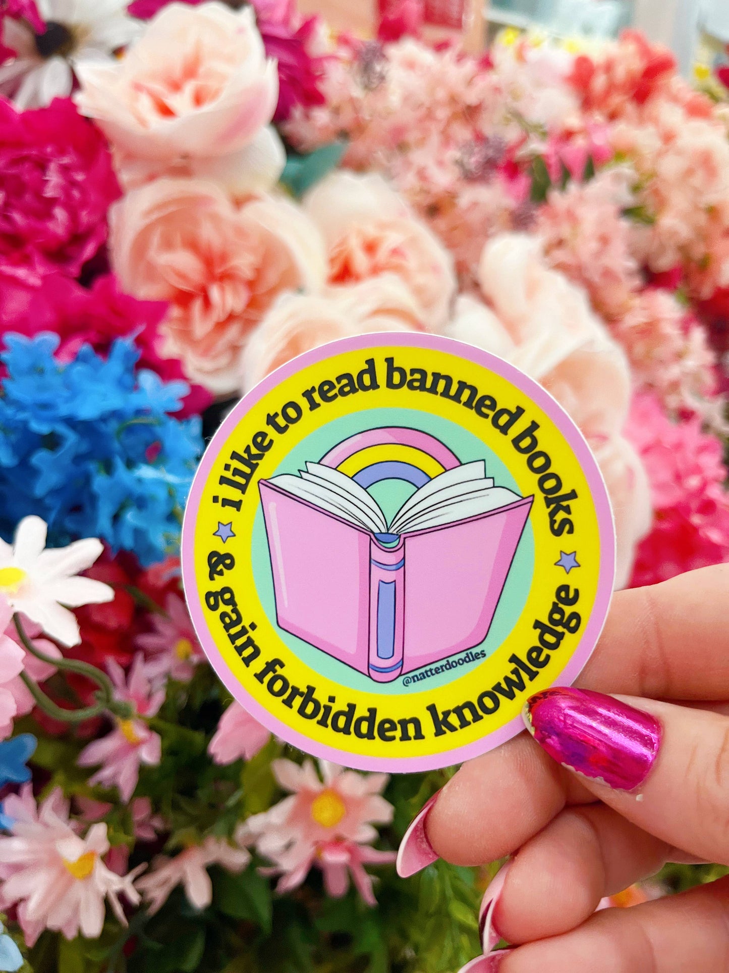 Read Banned Books, Gain Forbidden Knowledge Reading Sticker: Single