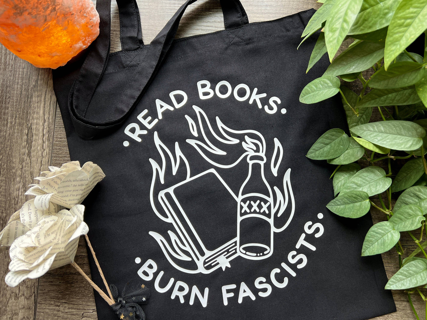 Read Books Burn Fascists Cotton Tote