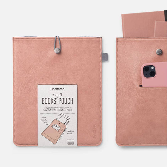 Pale Pink and Gray: Books & Stuff Pouch: Pale Pink and Gray